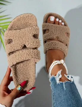 Pantuflas abiertas cómodas para mujer, zapatos casuales para caminar - Adecuados para uso en interiores y exteriores, sandalias planas versátiles y - Shein - FashionsVida