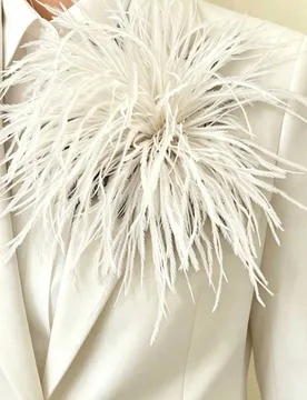 Broche de flor de plumas hecho a mano de 20cm/7.87in, broche colorido para sombrero, ropa, boda y fiesta de mujer - Shein - FashionsVida