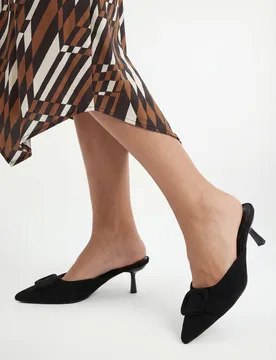 Women's Paige Faux Suede Buckle Detail Kitten Heel Courts in Black Size: 3 - Black - Size: 3 - Wallis - FashionsVida