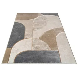 Kurzflor Teppich Tuana 220 Grau