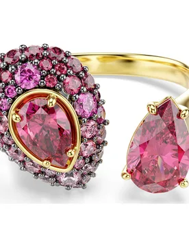 Anello cocktail Sublima, Taglio Pear, Rosso, Finitura oro 18K 52 - Swarovski - FashionsVida