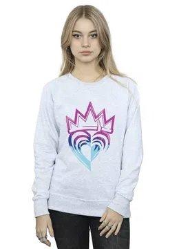 Women's Descendants Pink Crown Sweatshirt in Grey Size: 2XL - Grey - Size: 2XL - Disney - FashionsVida