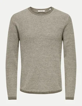 Langarmshirt Seric Beige M - ONLY & SONS - FashionsVida