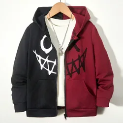 Sudadera con capucha informal de punto con bloques de color para adolescentes varones 16Y