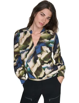 Camisa de mujer de manga larga satinada - DKNY - FashionsVida