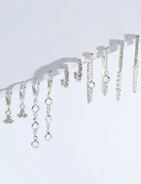 Pares Pendientes con diseño de diamante de imitación Unitalla - Shein - FashionsVida