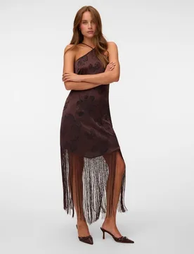 Vestido flecos efecto satinado - Vero Moda - FashionsVida