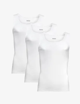 Pack Pure Cotton Vest Tops White male - BOSS - FashionsVida
