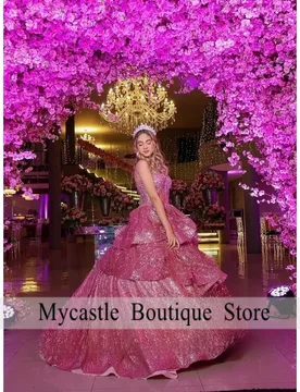 Sparkly Corset Quinceanera Dresses for Girls Strapless A-line Pleated Ball Gown Vestidos De 15 Quinceanera Customized - Aliexpress - FashionsVida