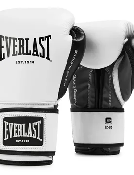 Gants De Boxe Powerlock Og Advanced White / Black 16 oz - Everlast - FashionsVida