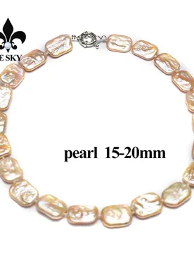 LE SKY Baroque Pearls Necklace Square 100% Natural Freshwater Pearl Handmade Strand Bead Necklace For Women Jewelry Party Gift - Aliexpress - FashionsVida