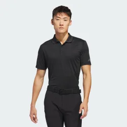 Mens Core Primegreen Polo Shirt - Black Recycled Material - Size Medium