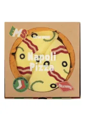 Pair Full Napoli Pizza Cotton Socks Pizza One Size - Multi Coloured - Size: One Size