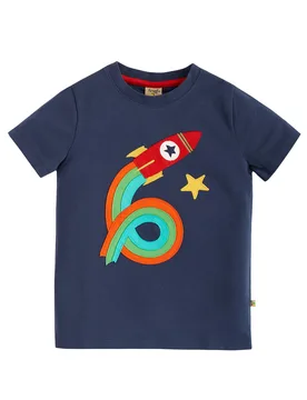 Kids 100% Cotton Shortsleeve Number Top - Frugi - FashionsVida