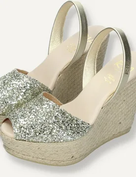 Menorquina esparto en glitter champagne - Ria Menorca - FashionsVida
