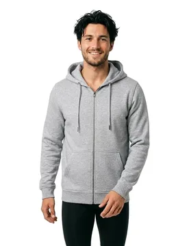 Sweat-shirt à Zip Premium Heather Grey S - Build Your Brand - FashionsVida