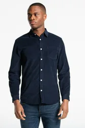Mens Cotton Long Sleeve Corduroy Shirt - - Size: L