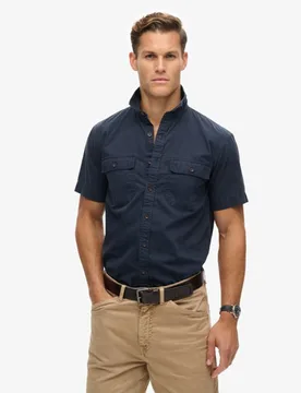 Superdry Herren Military-kurzarmhemd Marineblau - Größe: M - 79.99 - FashionsVida