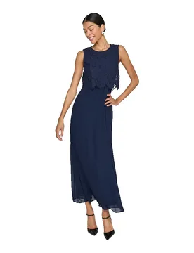 Robe Sans Manches Milina Lace Navy Blazer 36 - Vila - FashionsVida