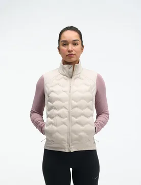 Women's SkyFill Insulated Vest in River Rock Grey, Size Small - HOKA - FashionsVida