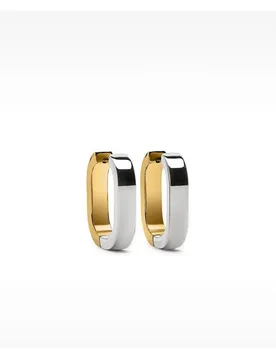 Pendientes de aro de acero inoxidable alargados - Parfois - FashionsVida