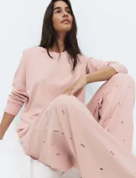 Pure Cotton Printed Pyjama Set Pink Mix female