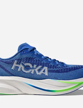 Men's Mach 7 Road Running Shoes in Cobalt Blue/Neon Green, Size 12.5 - HOKA - FashionsVida