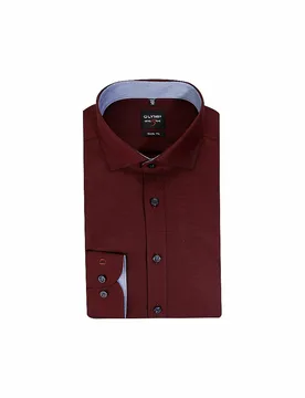 Camicia Body Fit rosso scuro 40 - Olymp Level Five - FashionsVida