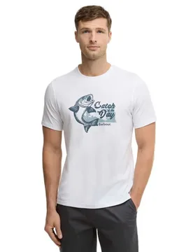 T-shirt à Manches Courtes Fairlight White L - Barbour - FashionsVida