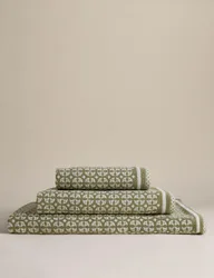 Pure Cotton Geometric Circle Towel Fern
