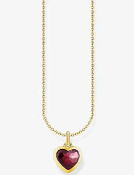 Women's Gold Plated Red Heart Necklace KE2268-414-10-L45V Size: Adjustable - Gold - Size: Adjustable - Thomas sabo - FashionsVida