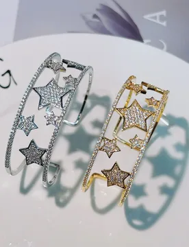 HIBRIDE New Luxury Romantic Exquisite Star Bracelet Non-Fading Open Women's Jewelry Set Daily Holiday Gift Banquet Wedding B112 - Aliexpress - FashionsVida