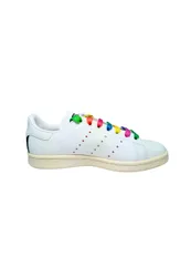 Scarpe Donna Sneakers Stan Smit in ecopelle con lacci colorati e logo effetto spray