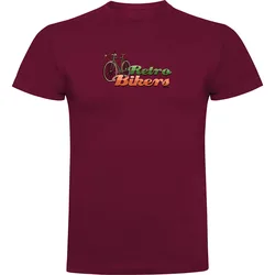 Maglietta A Maniche Corte Retro Bikers Dark Red