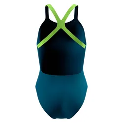 Solid Swimsuit Denim Teal 32 Women