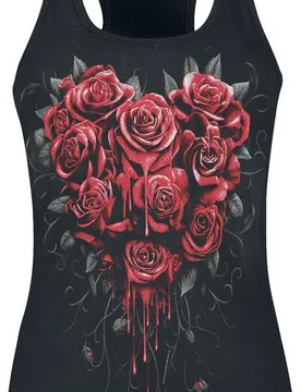 Gothic Top - Bleeding Heart - S bis XXL - für Damen - Größe L - schwarz - Frauen - female - Spiral - FashionsVida