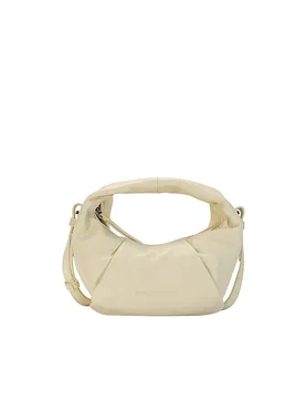 Bolso de cuero - Mini Bolso GRETA MINI ESSENTIAL SILKY crema - LES VISIONNAIRES - FashionsVida