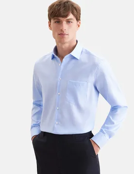 Regular Business Hemd Uni Blau 43 - Seidensticker - FashionsVida