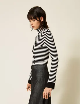 Pull col montant rayé - Actitude by Twinset - FashionsVida