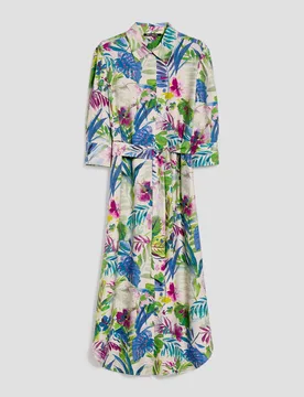 Abito a fantasia botanica donna ecru - Pennyblack - FashionsVida