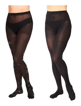 Strumpfhose „Stern & uni“, 2 Stück schwarz S - walzvital - FashionsVida