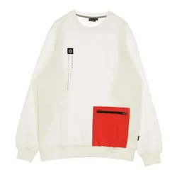 Felpa Girocollo Uomo Pocket Crewneck White&red White/red