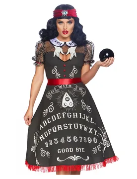 Wahrsagerin-Kostüm Ouija-Brett Halloweenkostüm schwarz-weiss - LEG-AVENUE - FashionsVida