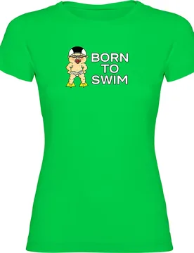 Born To Swim Short Sleeve T-shirt Light Green L Women - Kruskis - FashionsVida