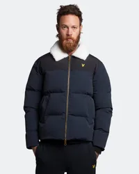 Mens Borg Collar Puffer Jacket In Navy - Size 2xl