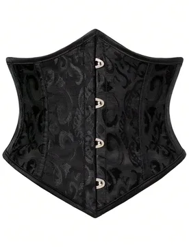 Faja reductora de cintura estilo vintage con jacquard para mujer, cinturón de corsé de control de abdomen ajustado para ropa exterior, disfraz de Ha - Shein - FashionsVida