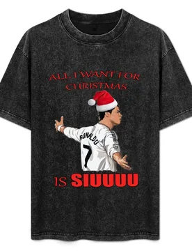 All i want for christmas is siuuu T-Shirt Basic All Season Solid T-Shirt - Aliexpress - FashionsVida