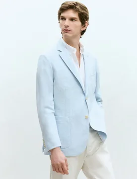 Chaqueta de hombre 100% lino lisa - Dustin - FashionsVida