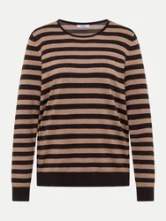 Strickpullover Gestreift Braun XL