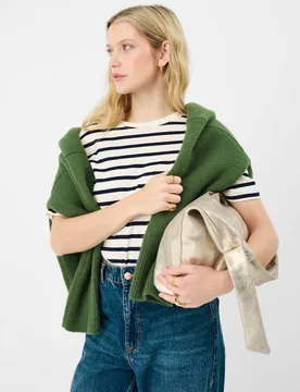 Suede Metallic Knotted Detail Slouch Bag Gold female - Accessorize - FashionsVida